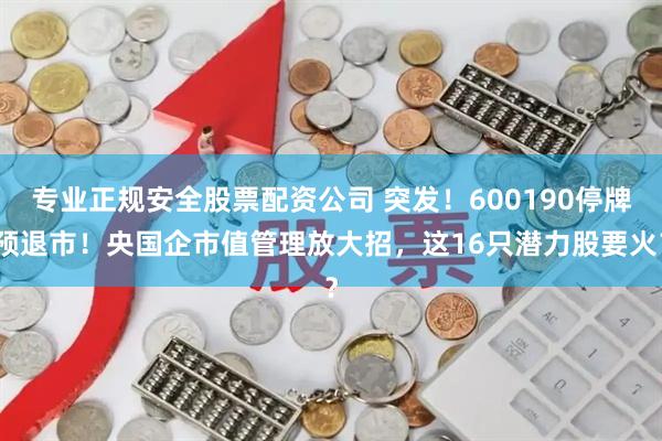 专业正规安全股票配资公司 突发！600190停牌预退市！央国企市值管理放大招，这16只潜力股要火？